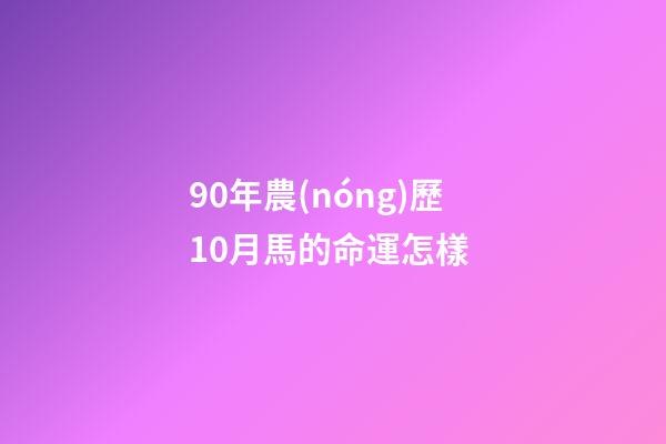 90年農(nóng)歷10月馬的命運怎樣 (90年10月份屬馬的人命運)-第1張-觀點-玄機派